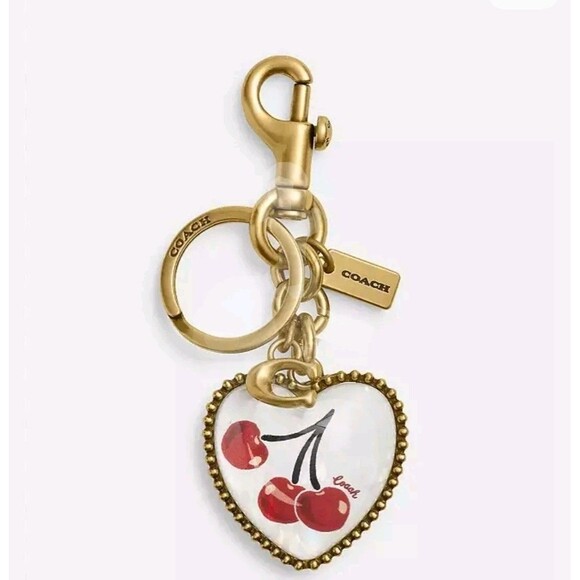 Coach Heart Cherry Cherries Bag Charm - NWT - Picture 1 of 3